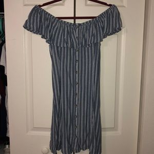 Am. Eagle off-the-shoulder denim striped dress